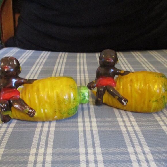 FINAL SALE! VTG Americana 2 boys by corn on the cob Salt & Pepper shakers - Picture 4 of 8